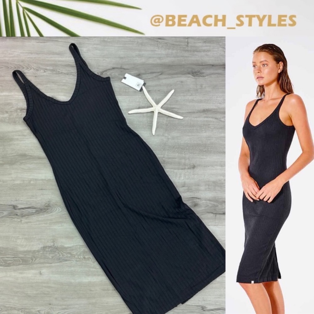 Rip Curl Black Midi Dress EUC